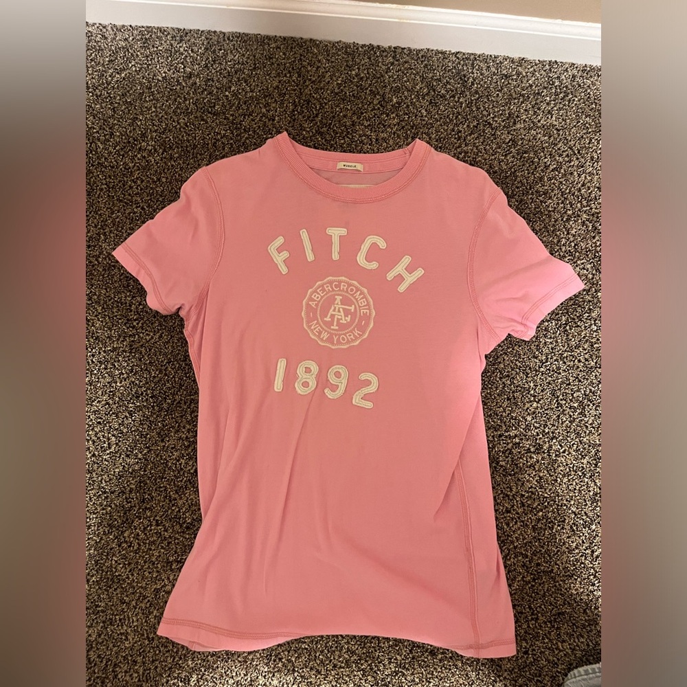 Abercrombie and Fitch Pink Logo Tee